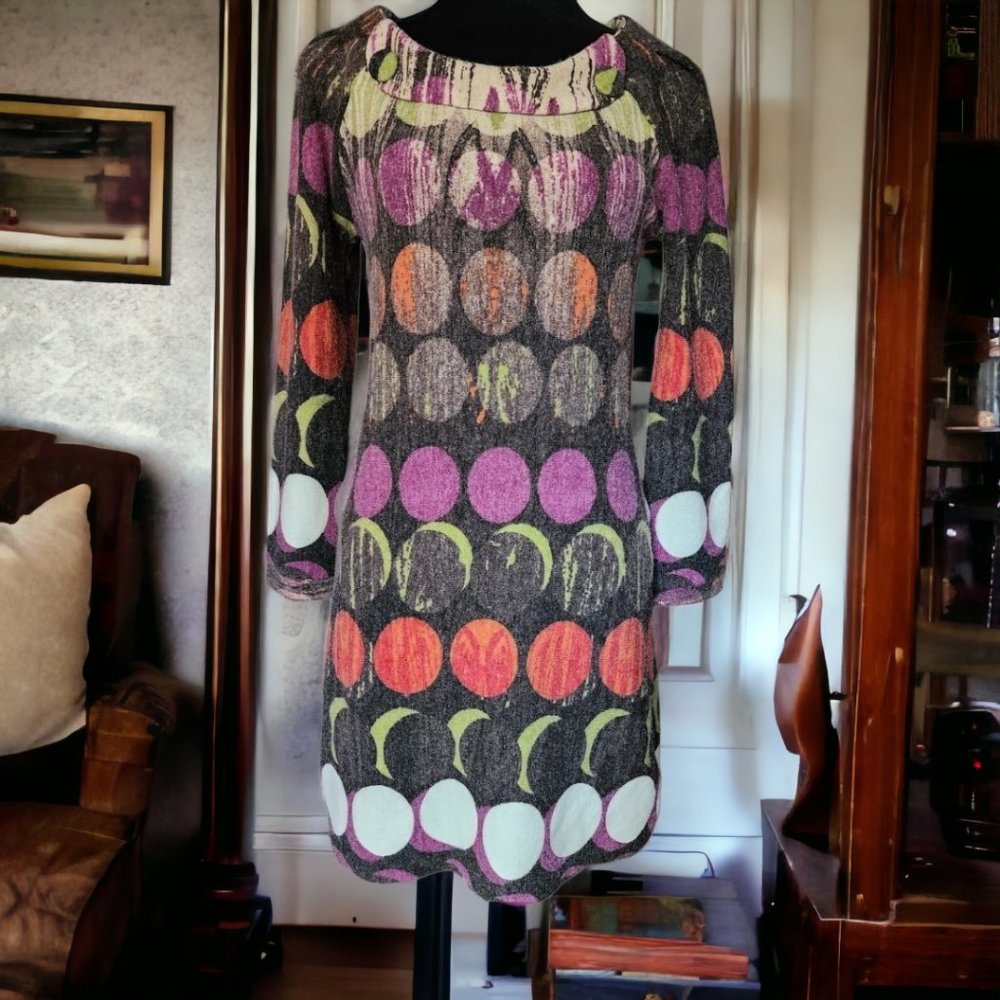 ARYEH ANTHROPOLOGIE (MED) Boho Style Knit Sweater Mini Dress